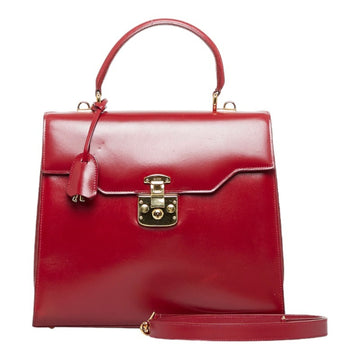 GUCCI Lady Lock Handbag Shoulder Bag 000 01 0192 Red Leather Ladies