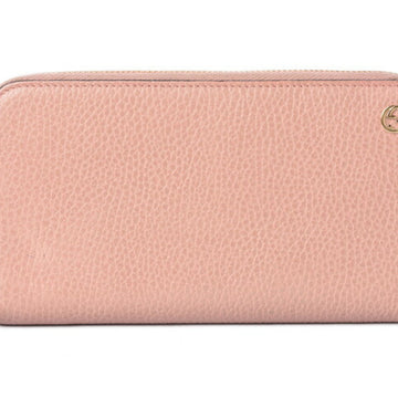 GUCCI Wallet  Long Petit Marmont Leather Light Pink Round 449347 Outlet