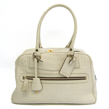 J&M DAVIDSON Women's Leather Tote Bag Cream