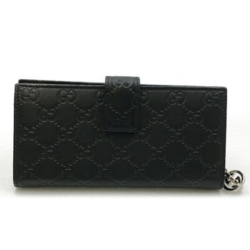 GUCCI Shima G Charm 233024 Long Wallet Black/Black Leather