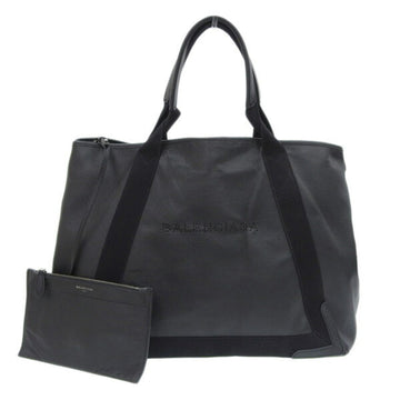 Balenciaga Leather Navy Cabas M Tote Bag Black