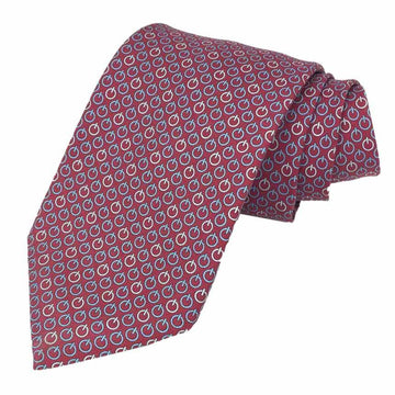 HERMES Tie ON/OFF 100% Silk Bordeaux Men's Small