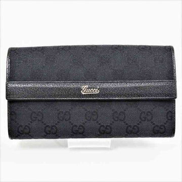 Gucci GG canvas long wallet 131861 2149 GUCCI bifold black leather