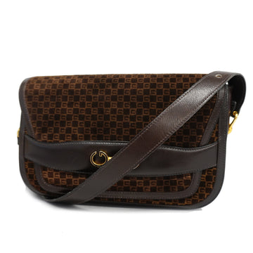 GUCCIAuth  Shoulder Bag Women's Suede,Leather Brown