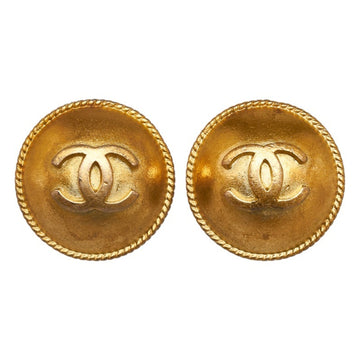 CHANEL Cocomark Earrings Gold Plated Women's