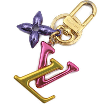 LOUIS VUITTON Portocre LV New Wave 2 Key Holder M67808 Metal Gold Pink Purple Ring Bag Charm
