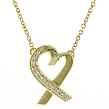 TIFFANY&Co. Loving Heart Necklace 18K K18 Gold Diamond Women's