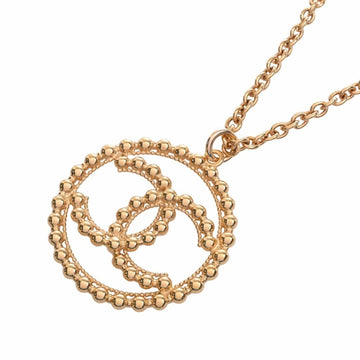 CHANEL Cocomark Circle Necklace Gold Women's