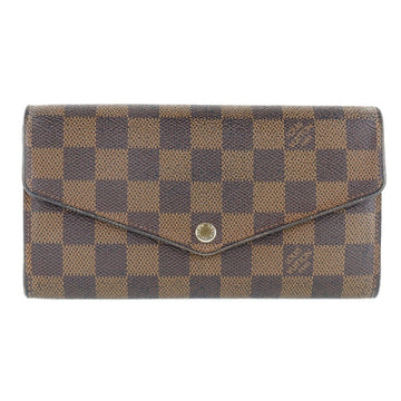 Louis Vuitton Portefeuil Sarah N63209 Damier Canvas Brown CT0174 Unisex Long Wallet