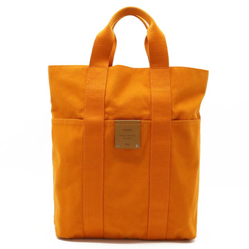 HERMES French Festival Four Toe Cabas Bag Canvas Orange Hawaii Limited