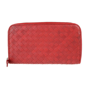 BOTTEGA VENETA Long Wallet 114076 Leather Red Intrecciato