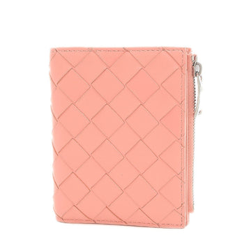 Bottega Veneta Intrecciato Mini Wallet Bi-Fold Lambskin Pink 608059