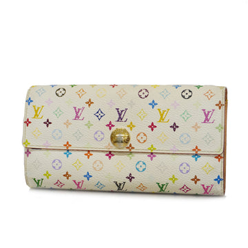 LOUIS VUITTONAuth  Monogram Multicolore Portofeuil Sara M93532 Blanc