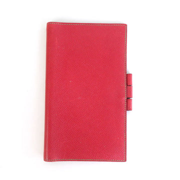 HERMES Notebook Cover Ballpoint Pen Leather/Silver 925 Red/Green/Silver Unisex