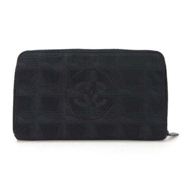 CHANEL Round Wallet New Line Jacquard Nylon Coco Mark No. 6 Accessory Women's long wallet coco black