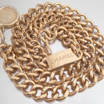 CHANEL belt here mark gold chain necklace ladies
