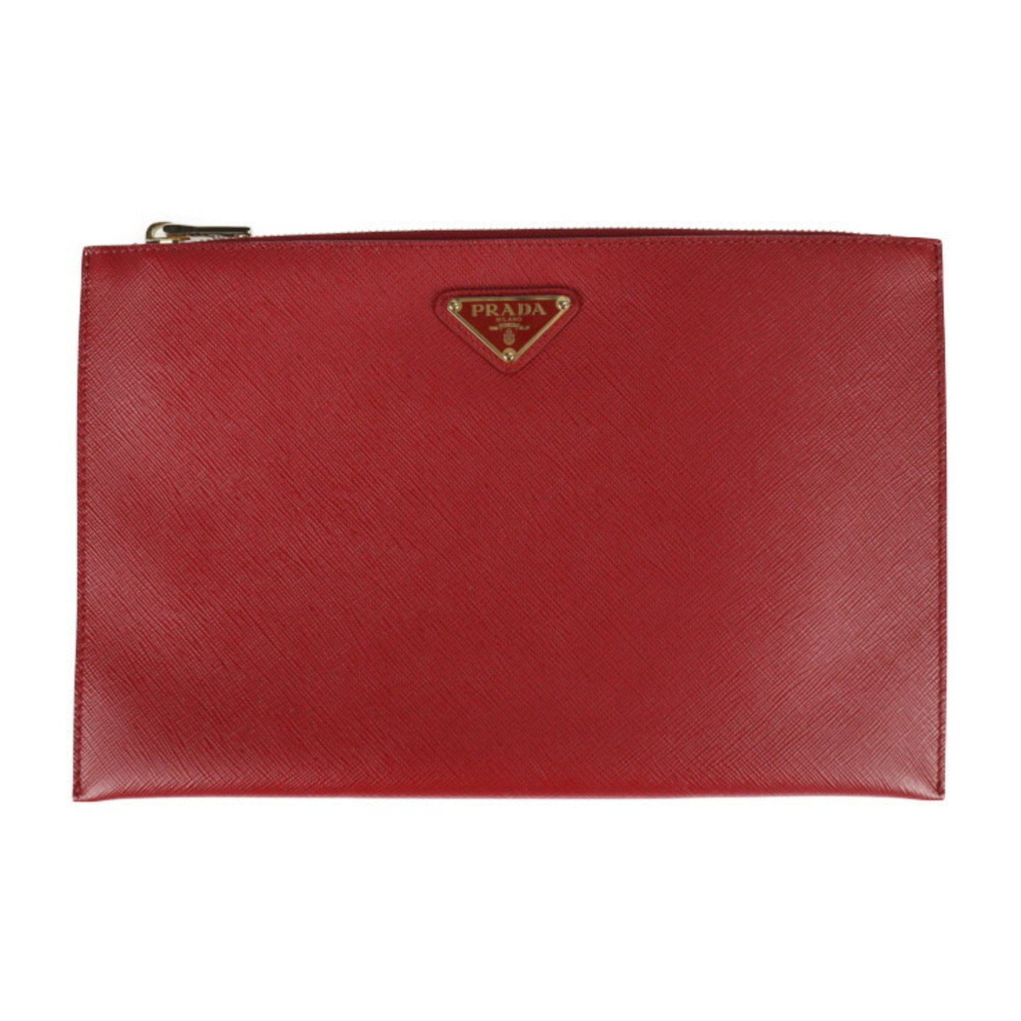 Prada leather online clutch