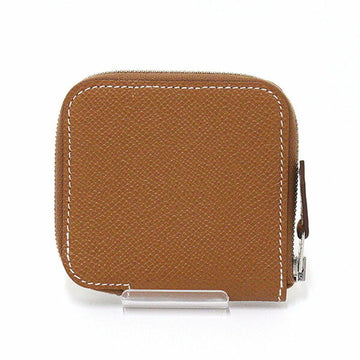 Hermes Stevel PM compact folding wallet zip horse pattern quadriage O