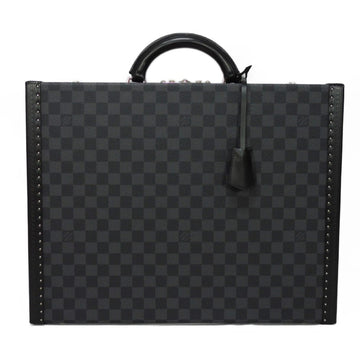 LOUIS VUITTON Trunk President Logo Black Attache Case Damier Graphite Noir N48190 Men's Bag