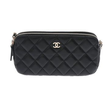 CHANEL matelasse W black A82527 ladies lambskin chain