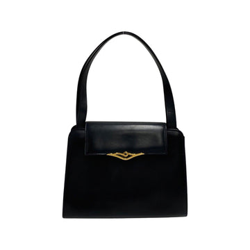 CARTIER Sapphire Line Hardware Calf Leather Genuine Handbag Mini Tote Bag Navy