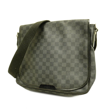 LOUIS VUITTON Shoulder Bag Damier Graphite Daniel MM N58029 Black Men's