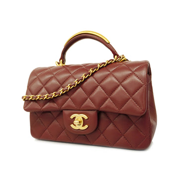 CHANELAuth  Matelasse 2WAY Bag Chain Shoulder Women's Leather Handbag