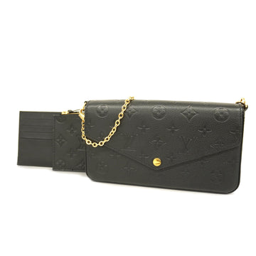 LOUIS VUITTONAuth  Monogram Empreinte Pochette Felicy M64064 Women's Wallet Noir