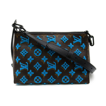 LOUIS VUITTON Triangle Messenger Brown Turquoise PVC coated canvas M45078