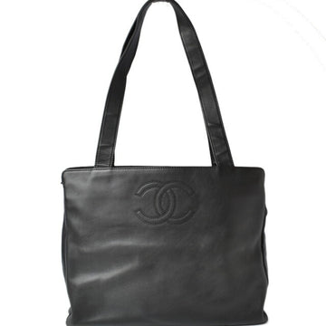 Chanel shoulder bag / tote CHANEL here mark lamb leather black