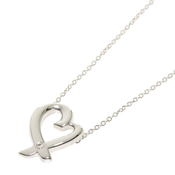 TIFFANY Rubbing Heart Diamond Necklace Silver Ladies  & Co.