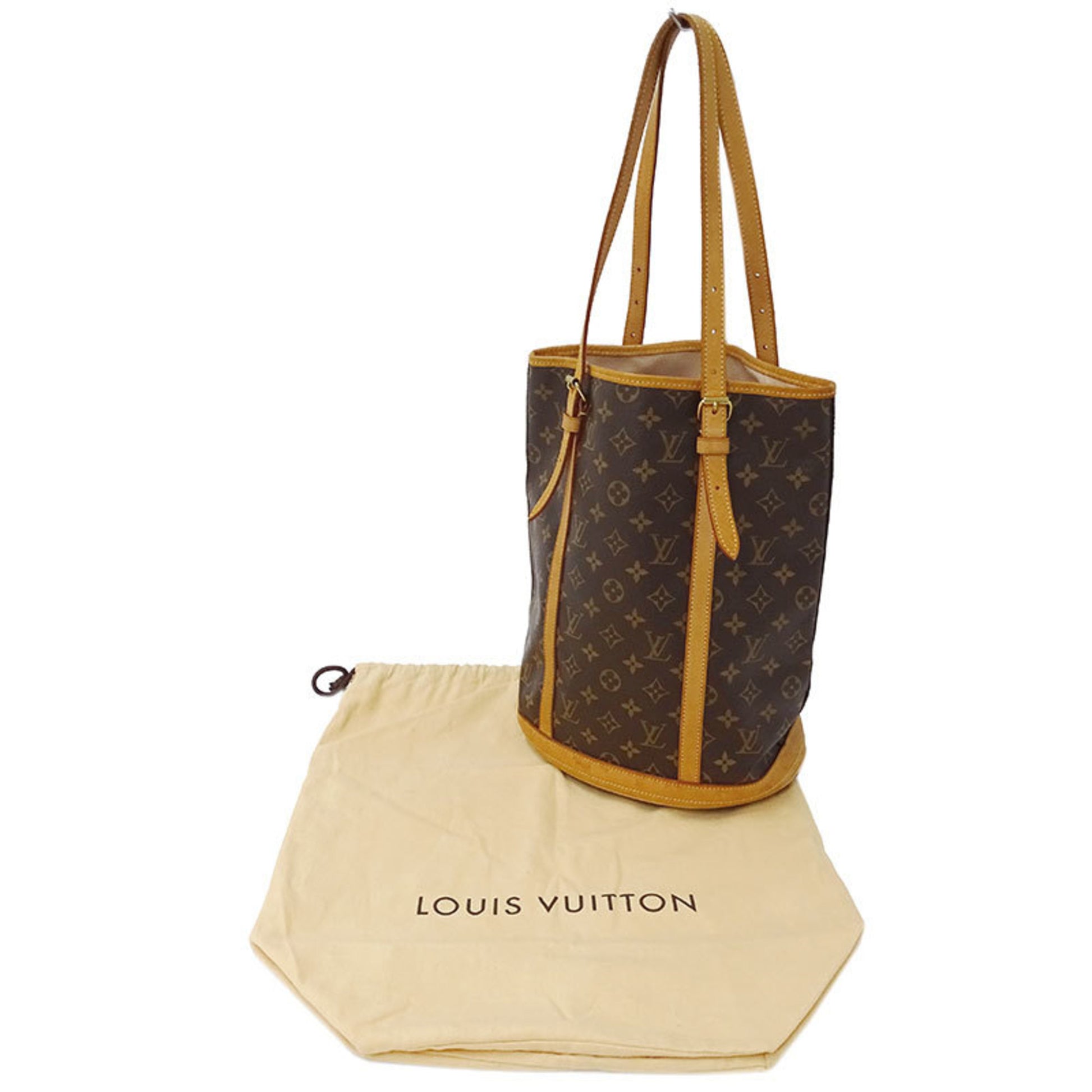 Pre-Owned Louis Vuitton Bucket GM Brown Beige Monogram M42236