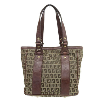 Fendi Bag Women's Tote Zucchino Canvas Leather Brown 8BH161