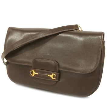 GUCCIAuth  Horsebit Shoulder Bag Women's Leather Shoulder Bag Brown