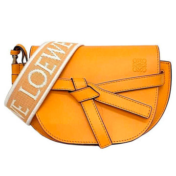 LOEWE shoulder bag gate dual yellow A650N46X13 leather canvas  flap ladies