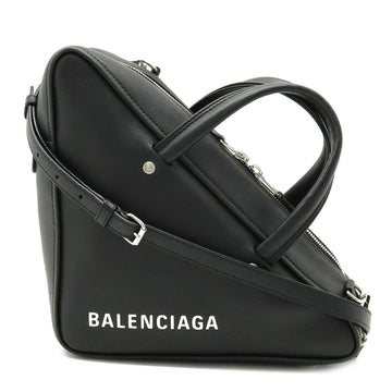BALENCIAGA Triangle Duffle S Handbag Shoulder Bag Calf Leather Noir Black 476975
