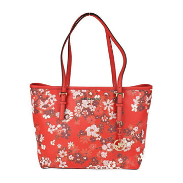 MICHAEL KORS JET SET TRAVEL jet set travel tote bag 35H7GTVT2R leather red series multicolor gold hardware shoulder flower floral design