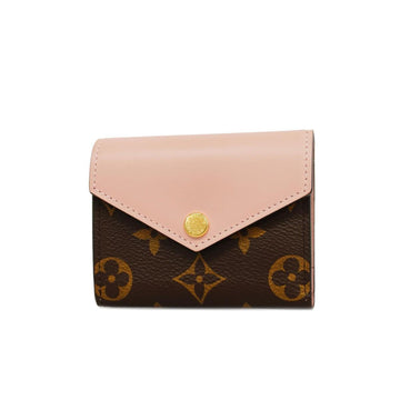 LOUIS VUITTON Trifold Wallet Monogram Portefeuille Zoe M62933 Rose Ballerine Women's