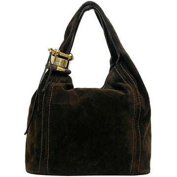 JIMMY CHOO Tote Bag Brown Suede Leather  Ladies