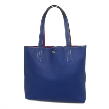 HERMES Tote Bag Double Sense 28 R Engraved Vaux Swift Blue de Malte Anemone Ladies