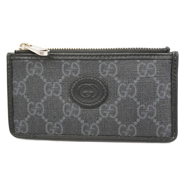 GUCCIAuth  Interlocking G 697717 Silver Hardware Women's GG Supreme coin Case