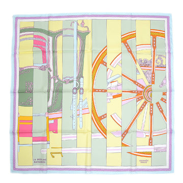 HERMES Carre 90 Scarf Berlinne Carriage LA BERLINE BAYADERE Blue