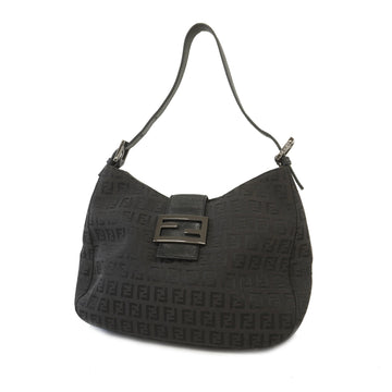 Fendi Zucchino Mamma Bucket Women's Canvas Handbag Black