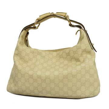 GUCCIAuth  Horsebit Shoulder Bag  Sima 115867 Women's Shoulder Bag Ivory