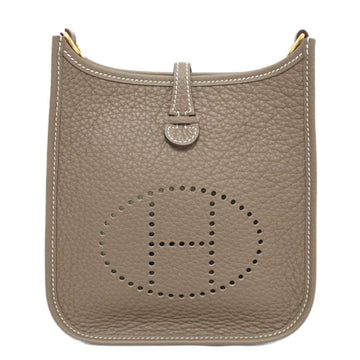 HERMES Evelyn TPM Shoulder Bag Etoupe G Hardware Taurillon B Engraved Ladies Men's