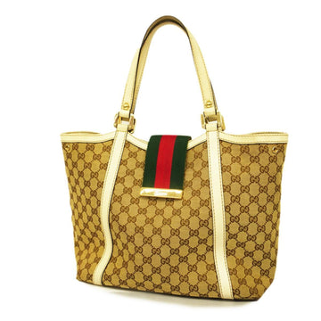 GUCCI tote bag GG canvas Sherry line 233607 beige gold hardware ladies