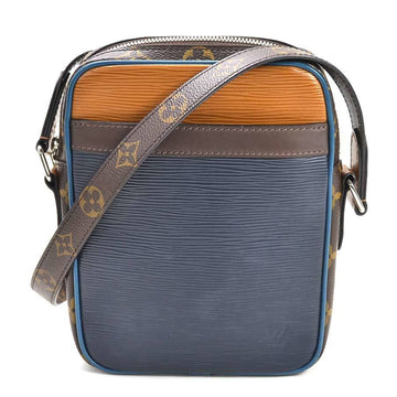 Louis Vuitton Shoulder Bag Patchwork Collection Danube PM NM Brown Navy Epi Leather Monogram Canvas Men's M51459