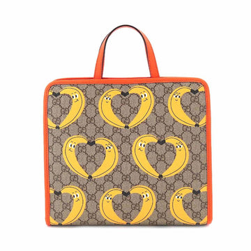 GUCCI Children's GG Supreme Banana Print Tote Bag Leather Yellow Multicolor 605614 Childrens Printed