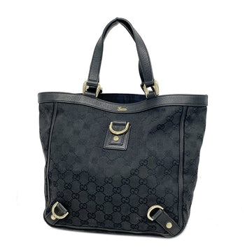 GUCCI tote bag GG canvas 130739 black gold hardware ladies