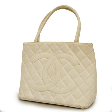 CHANEL tote bag reproduction caviar skin white gold hardware ladies
